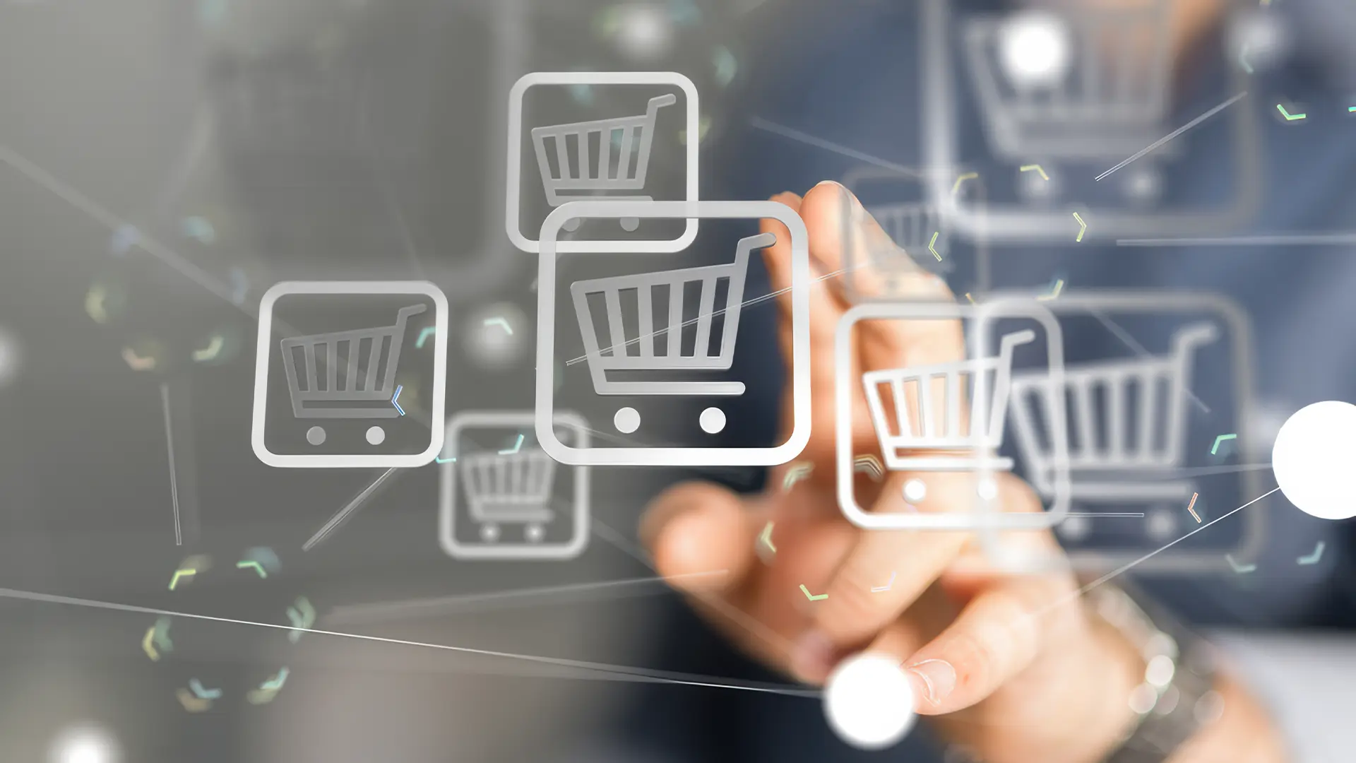 Shopping Cart Symbole auf einem Display