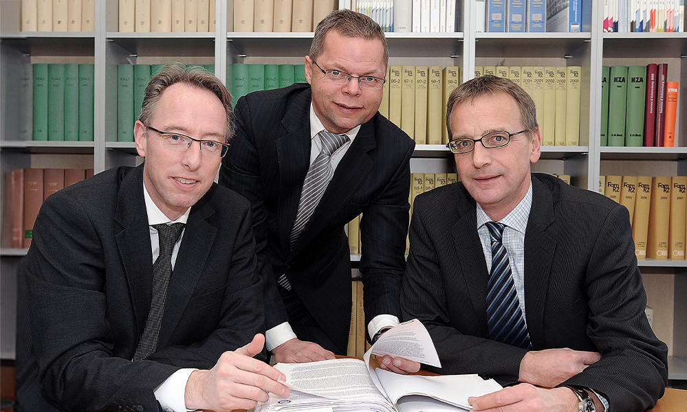 Die Partner Dr. Frank Buerstätte, Dr. Marcus Geuting und Martin Matzat im Jahr 2005